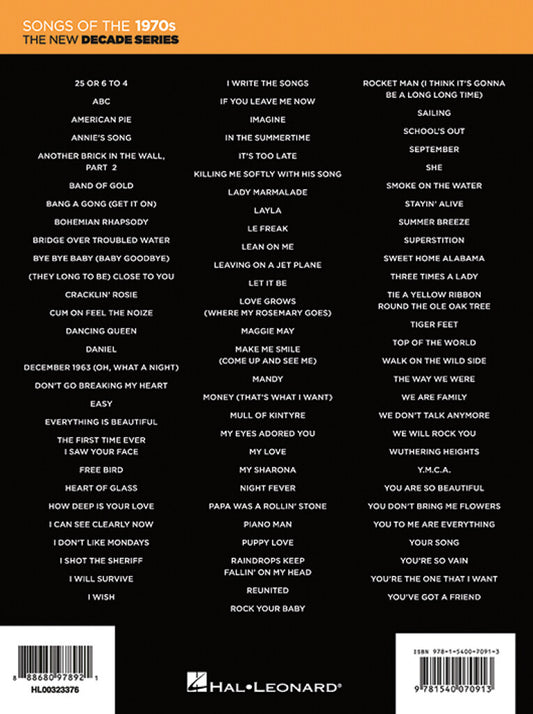 The New Decade Series: Songs of the 1970's