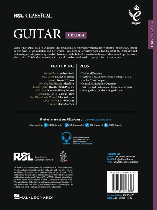 RSL CLASSICAL GUITAR Grade 4 (2022)