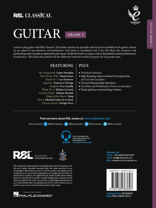 RSL CLASSICAL GUITAR Grade 5 (2022)