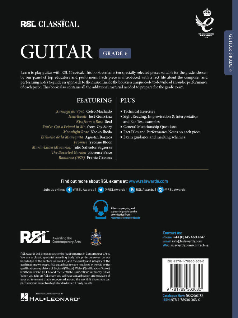 RSL CLASSICAL GUITAR Grade 6 (2022)
